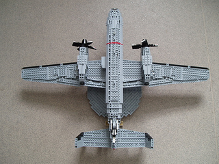 Illustration for article titled Giant LEGO B-1B Bomber Escorted by Fighters, Hawkeye Aircraft